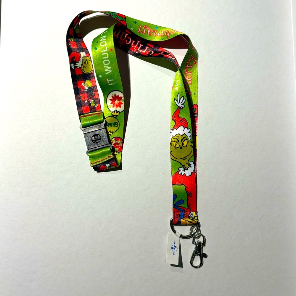 Dr Seuss The Grinch Merry Grinchmas Universal Studios Parks Reversible‎ Lanyard